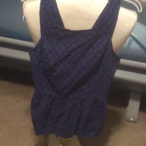Lilly Pulitzer Navy Eyelet Tank Size 6 - Picture 2 of 15